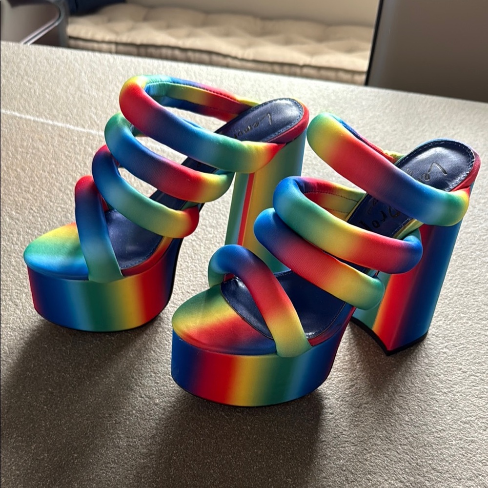 Rainbow Platform Shoes with Chunky Soles